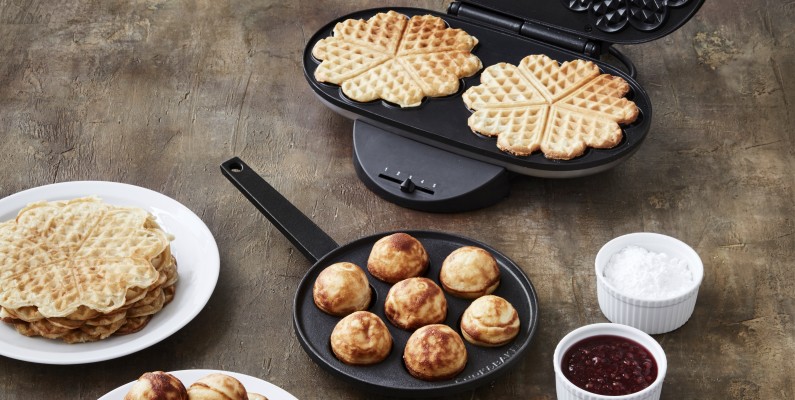aebleskivepande til 7 aebleskiver 399 95kr dobbelt vaffeljern 599 95kr fra cook ogtegn baker hos imerco forhandlerinformation imercodk 98189838